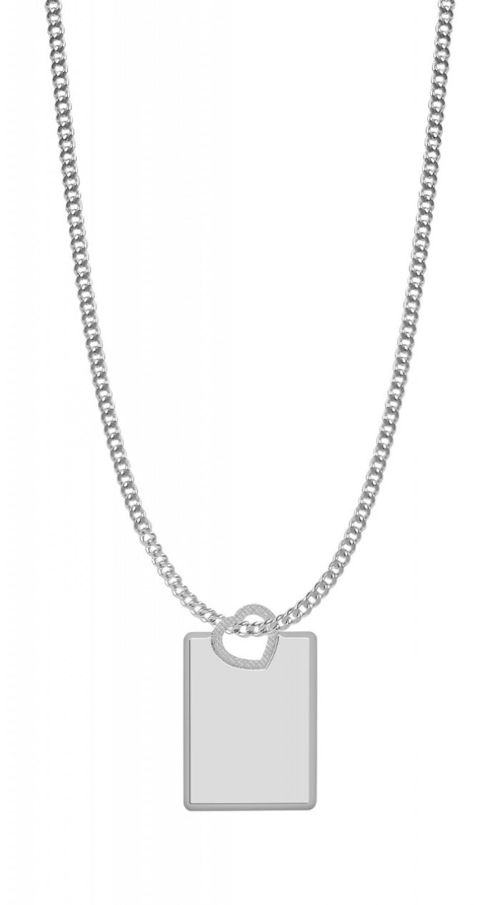 925/- Echt Silber Anhänger "Hadana" mit herzförmiger Öse, gravierbar, rhodiniert - Image 3