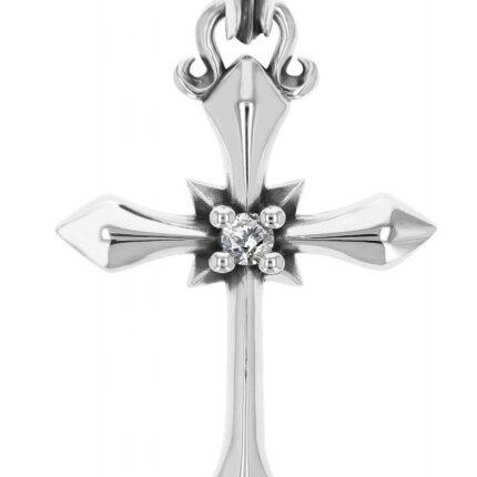 925er Echt Silber Anhänger "Ragnar", massives Kreuz mit Besatz