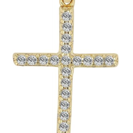 925/- Sterlingsilber Kreuzanhänger "Elana", Zirkoniabesatz, rhodiniert oder v...