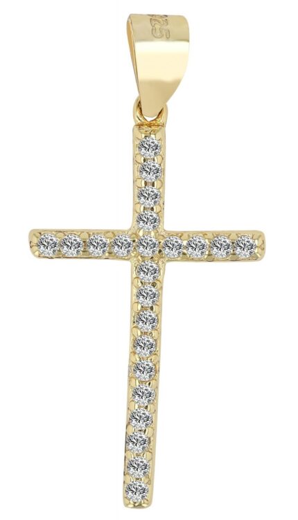 925/- Sterlingsilber Kreuzanhänger "Elana", Zirkoniabesatz, rhodiniert oder v...