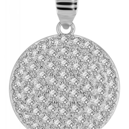 Akzent Kettenanhänger "Camelia" aus 925er Sterlingsilber, rhodiniert, Ø 15 mm