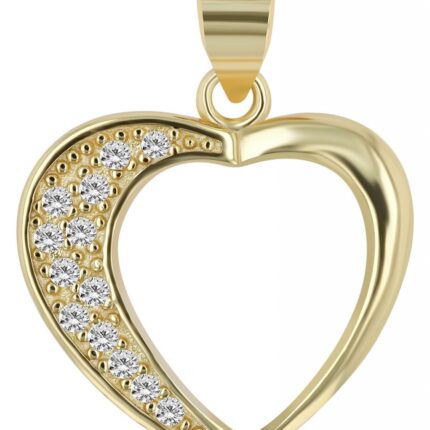 925/- Echt Silber Herzanhänger "Malou", vergoldet oder rhodiniert mit Zirkoni...