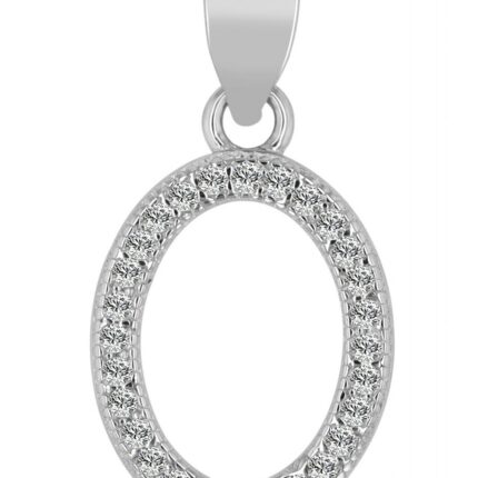 925/- Sterling Silber Anhänger oval mit Zirkoniabesatz "Ebrar", rhodiniert