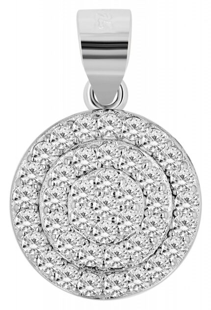 925er Sterling Silber Anhänger "Ylvie" mit Zirkoniabeastz, rhodiniert