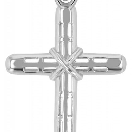 925/rh Echt Silber Kreuz Anhänger "925/rh Echt Silber", gemustert