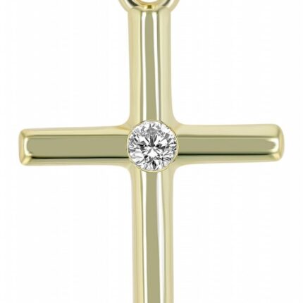 925/rh Echt Silber, Anhänger "Hanna" - Kreuz, Zirkonia, vergoldet oder silber...
