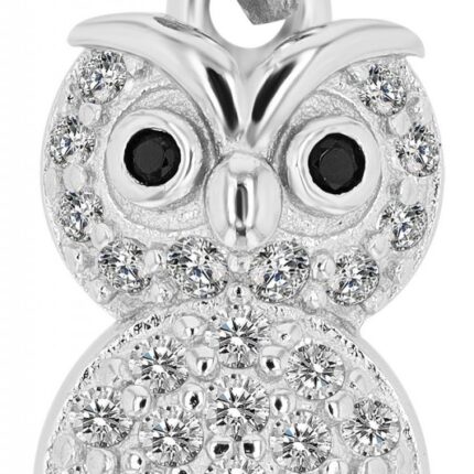 925/- Echt Silber Anhänger "Eurely", Eule, rhodiniert