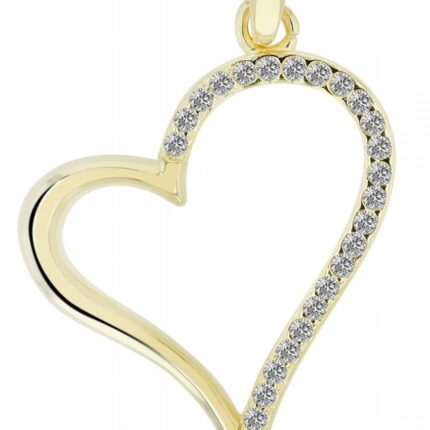 925/- Echt Silber Herzanhänger "Avia" mit Zirkonia, vergoldet oder rhodiniert