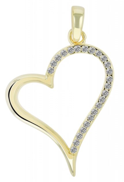 925/- Echt Silber Herzanhänger "Avia" mit Zirkonia, vergoldet oder rhodiniert