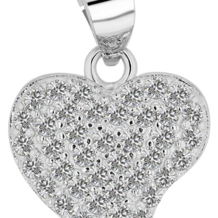 925/- Echt Silber Anhänger Herz "Isla" mit Zirkoniam rhodiniert