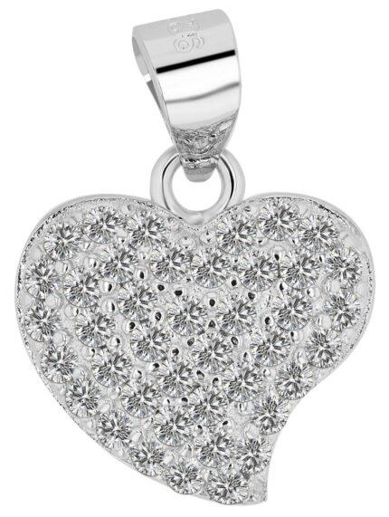 925/- Echt Silber Anhänger Herz "Isla" mit Zirkoniam rhodiniert