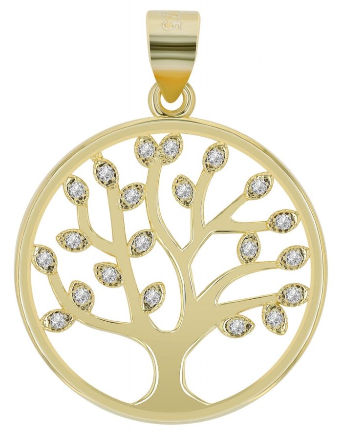 925/- Echt Silber Lebensbaum-Anhänger "Nerys", vergoldet oder rhodiniert - Image 1