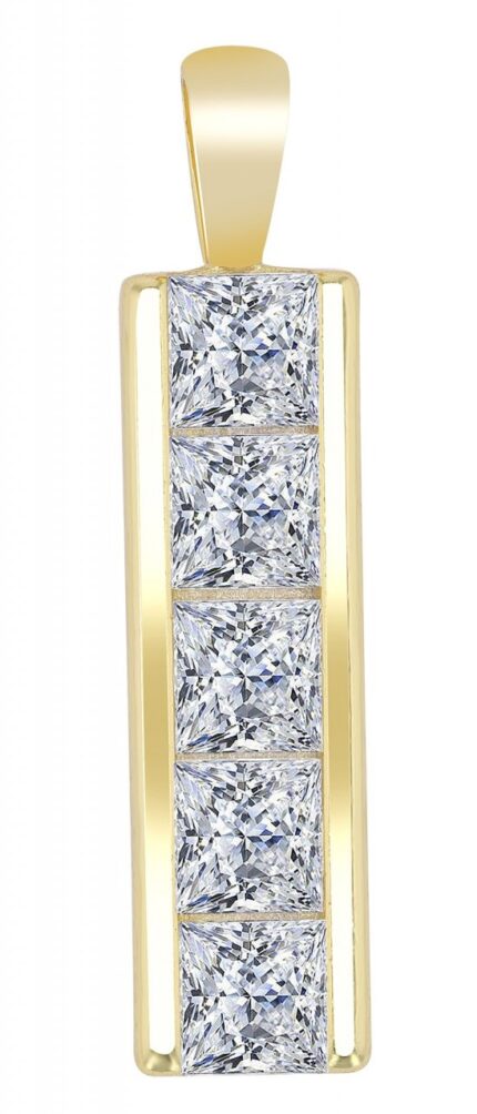 925er Sterling Silber Kettenanhänger "Randi" mit Zirkonia, vergoldet oder rho...