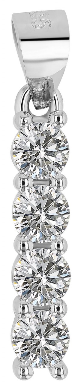 925/- Echt Silber Anhänger "Wren" mit Zirkoniabesatz, rhodiniert