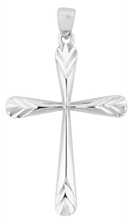 925/- Echt Silber Anhänger, rhodiniert, Kreuz