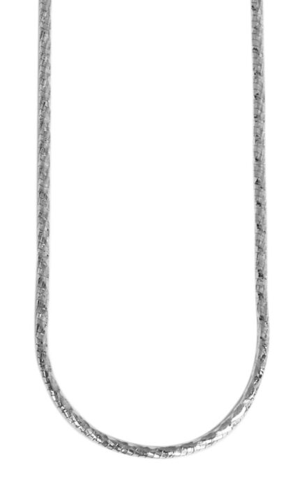 925/- Echt Silber Schlangenkette "Louay", rund, 1,2 mm, rhodiniert
