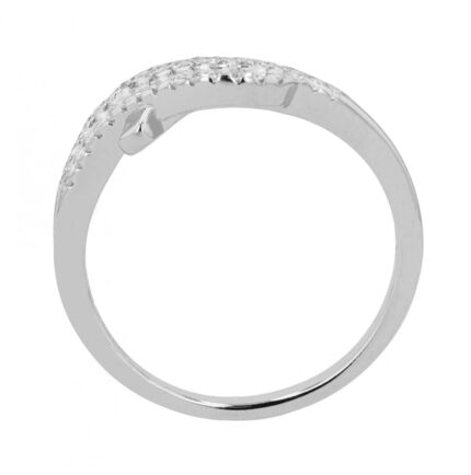 925 Echt Silber Ring, Zirkoniabesatz, 925/rhodiniert