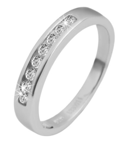 925/- Echt Silber Ring "Ylvie", Zirkoniabesatz, 925/rhodiniert