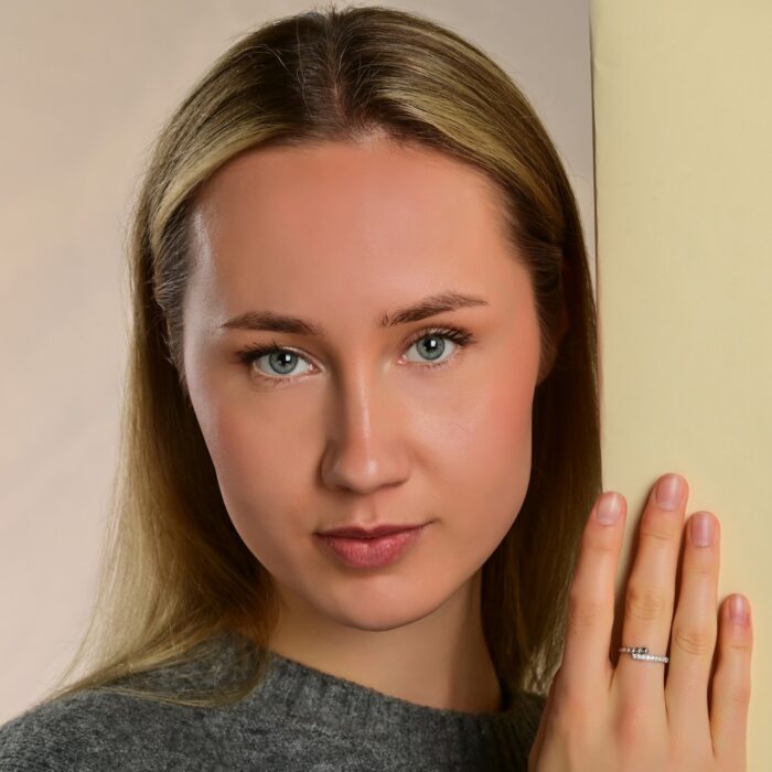 925/- Echt Silber Ring "Airin" mit Zirkoniabesatz, 925/rhodiniert - Image 1