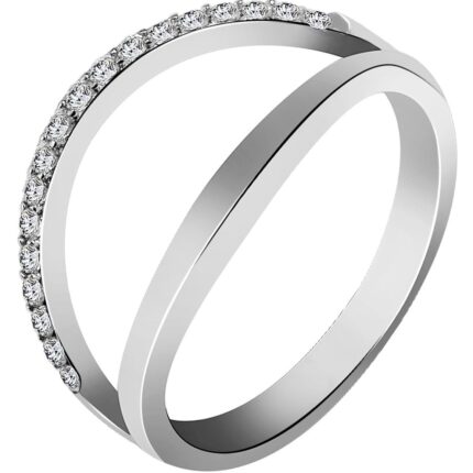925/- Echt Silber Ring "Jannike" mit Zirkoniabesatz, 2tlg., 925/rhodiniert