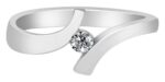 925/- Echt Silber Ring "Thea", Zirkoniabesatz, matt/poliert, 925/rhodiniert - Image 2