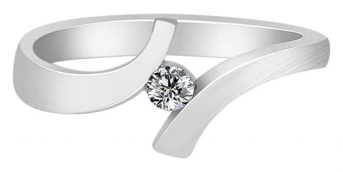 925/- Echt Silber Ring "Thea", Zirkoniabesatz, matt/poliert, 925/rhodiniert - Image 2