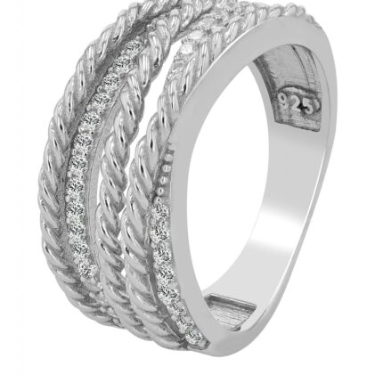 925/- Echt Silber Damenring "Elysian", rhodiniert