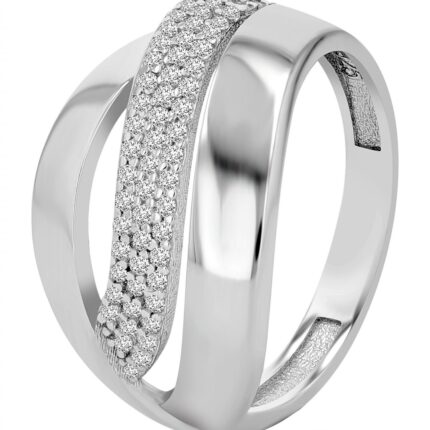 925/- Echt Silber Damenring "Doria", Zirkoniabesatz, rhodiniert, Gr. 52-62