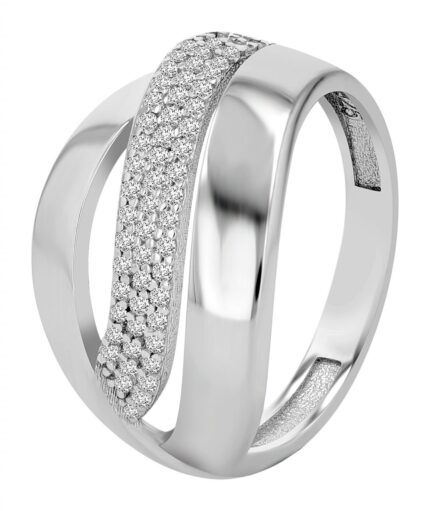 925/- Echt Silber Damenring "Doria", Zirkoniabesatz, rhodiniert, Gr. 52-62