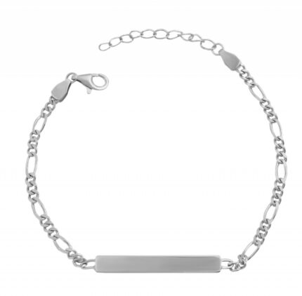 925/- Echt Silber Identarmband "Ida", 925/ rhodiniert