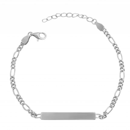 925/- Echt Silber Identarmband "Ida", 925/ rhodiniert