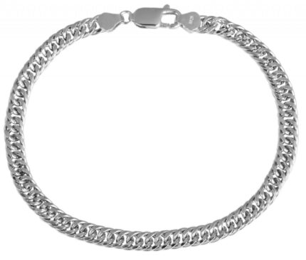 925/- Echt Silber Panzerarmband "Karam", rhodiniert