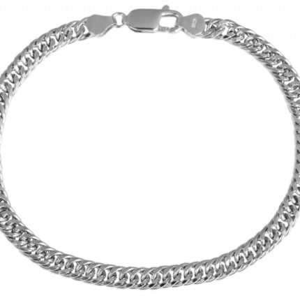 925/- Echt Silber Panzerarmband "Karam", rhodiniert