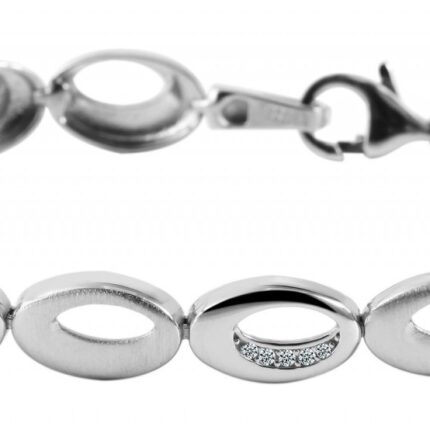 925/- Echt Silber Armband "Ammy", Zirkoniabesatz, 925/rhodiniert
