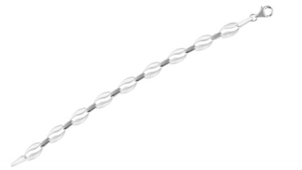 925/- Echt Silber Armband "Malia", mattiert/poliert, 925/rhodiniert