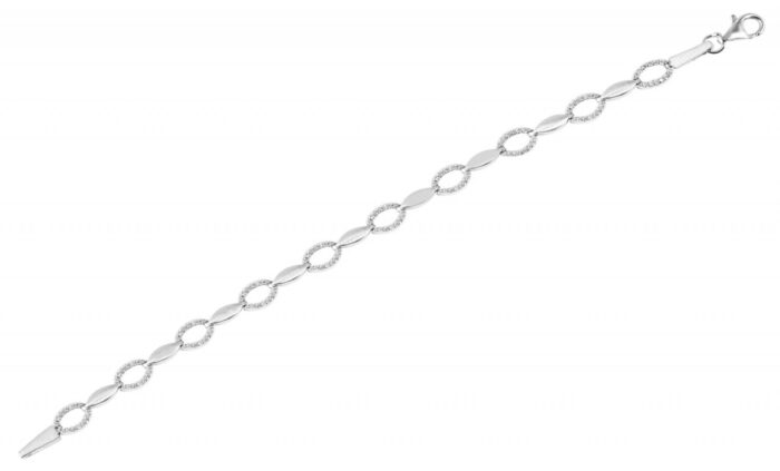 925/- Echt Silber Armband "Aria" mit Zirkoniabesatz, matt/poliert, 925/rhodin... - Image 1
