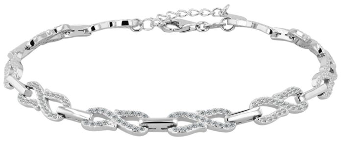 925/- Echt Silber Infinity-Armband "Milana", 18 + 3 cm, rhodiniert - Image 1