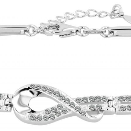 925/- Echt Silber Armband "Sancha", Zirkoniabesatz, 19 + 3 cm, rhodiniert