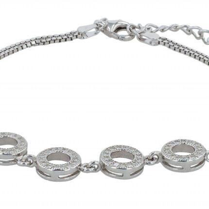 925/- Echt Silber Armband "Loreli", rhodiniert, 17+3 cm