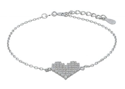 925/- Echt Silber Armband "Tavi", rhodiniert, 17+3 cm