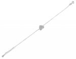 925/- Echt Silber Armband "Moni", Herz mit Besatz, rhodiniert, 17+3 cm - Image 2