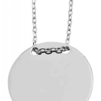 925/- Echt Silber Halskette mit Münzanhänger "Halona" , rhodiniert, 43+5cm