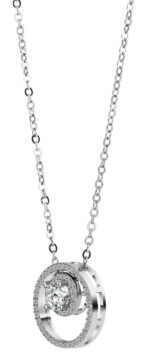 925/- Echt Silber Halskette "Nina" mit Zirkonia besetzten Anhängern, 925/rhod... - Image 2