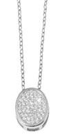 925/- Echt Silber Kette mit Anhänger, Zirkoniabesatz, 925/rhodiniert