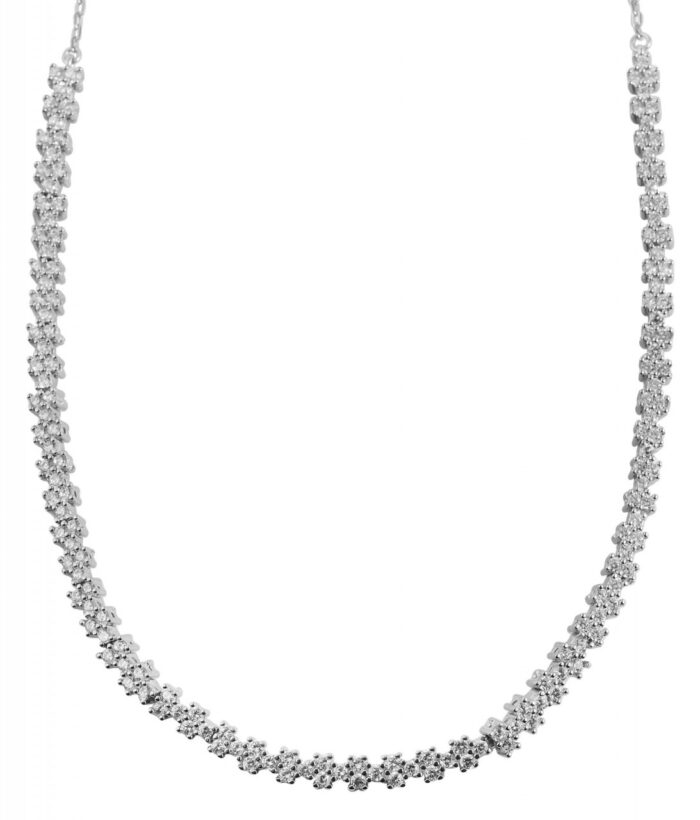 925/- Echt Silber Kette (42+3cm) 925/rhodiniert - Image 1