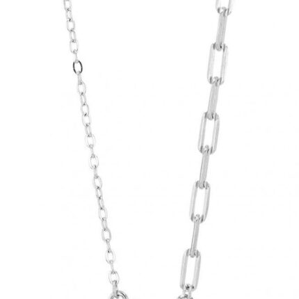 925/- Echt Silber Kette mit Anhänger Kleeblatt "Minos" mit Zirkonia, rhodiniert