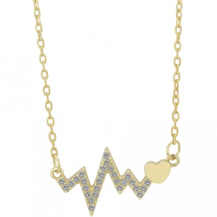 925/- Echt Silber Heartbeat-Halskette "Lucia", 42+5 cm