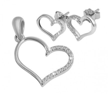 925/- Echt Silber Schmuckset "Kimey" mit Ohrringen und Anhänger, 925/rhodiniert