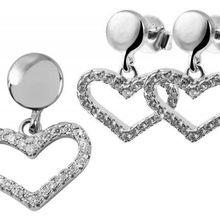 925/- Echt Silber Schmuckset "Samia" mit Ohrring und Anhänger, 925/rhodiniert