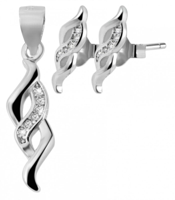 925/- Echt Silber Schmuckset "Ranim" mit Ohrringen und Anhänger, 925/rhodiniert - Image 1